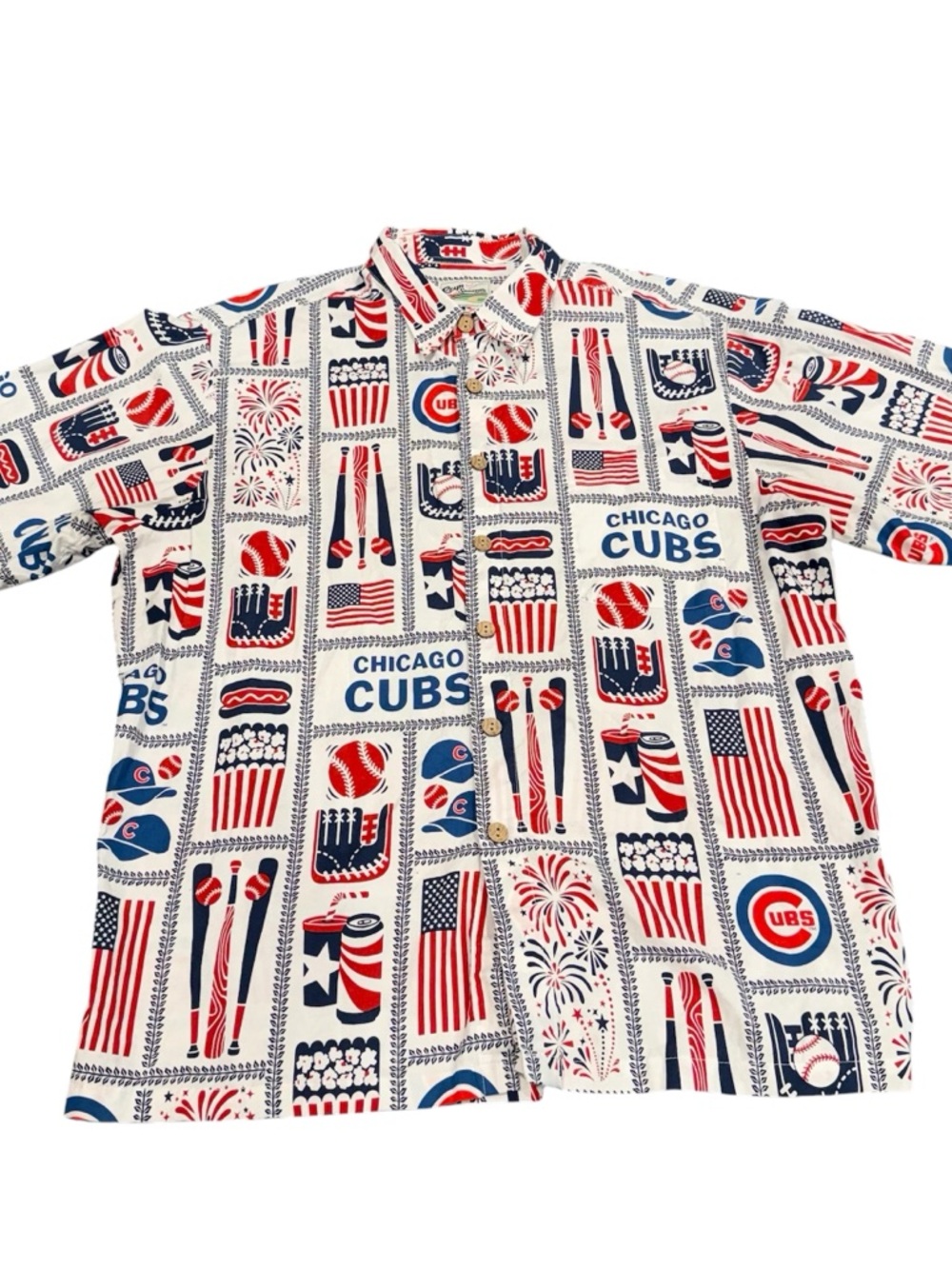 Reyn Spooner Chicago Cubs Americana XL shirt polo USA patriotic MLB